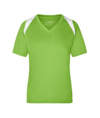 Femme T-shirt femme respirant manches courtes Vert-citron/blanc 7466