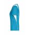 Femme T-shirt femme respirant manches courtes Turquoise/blanc 7466