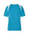 Femme T-shirt femme respirant manches courtes Turquoise/blanc 7466