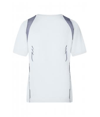 Femme T-shirt femme respirant manches courtes Blanc/argent 7466