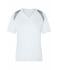 Femme T-shirt femme respirant manches courtes Blanc/argent 7466