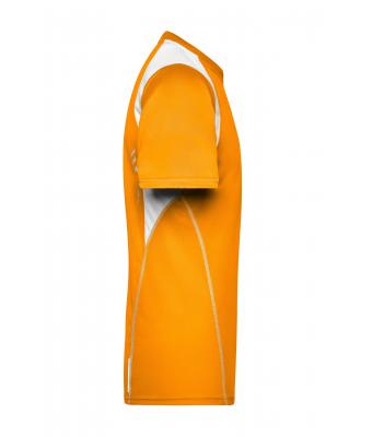 Homme T-shirt homme respirant manches courtes Orange/blanc 7467
