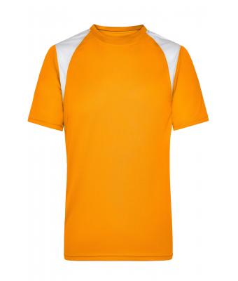 Homme T-shirt homme respirant manches courtes Orange/blanc 7467