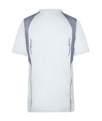 Homme T-shirt homme respirant manches courtes Blanc/argent 7467