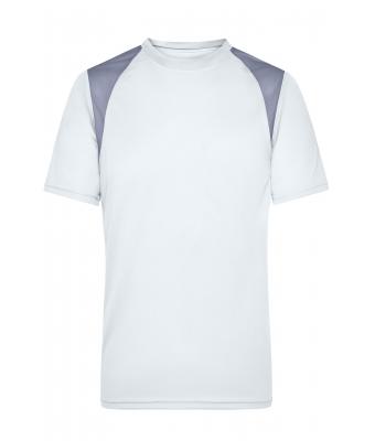 Homme T-shirt homme respirant manches courtes Blanc/argent 7467