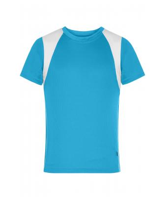 Enfant T-shirt enfant respirant Turquoise/blanc 7923