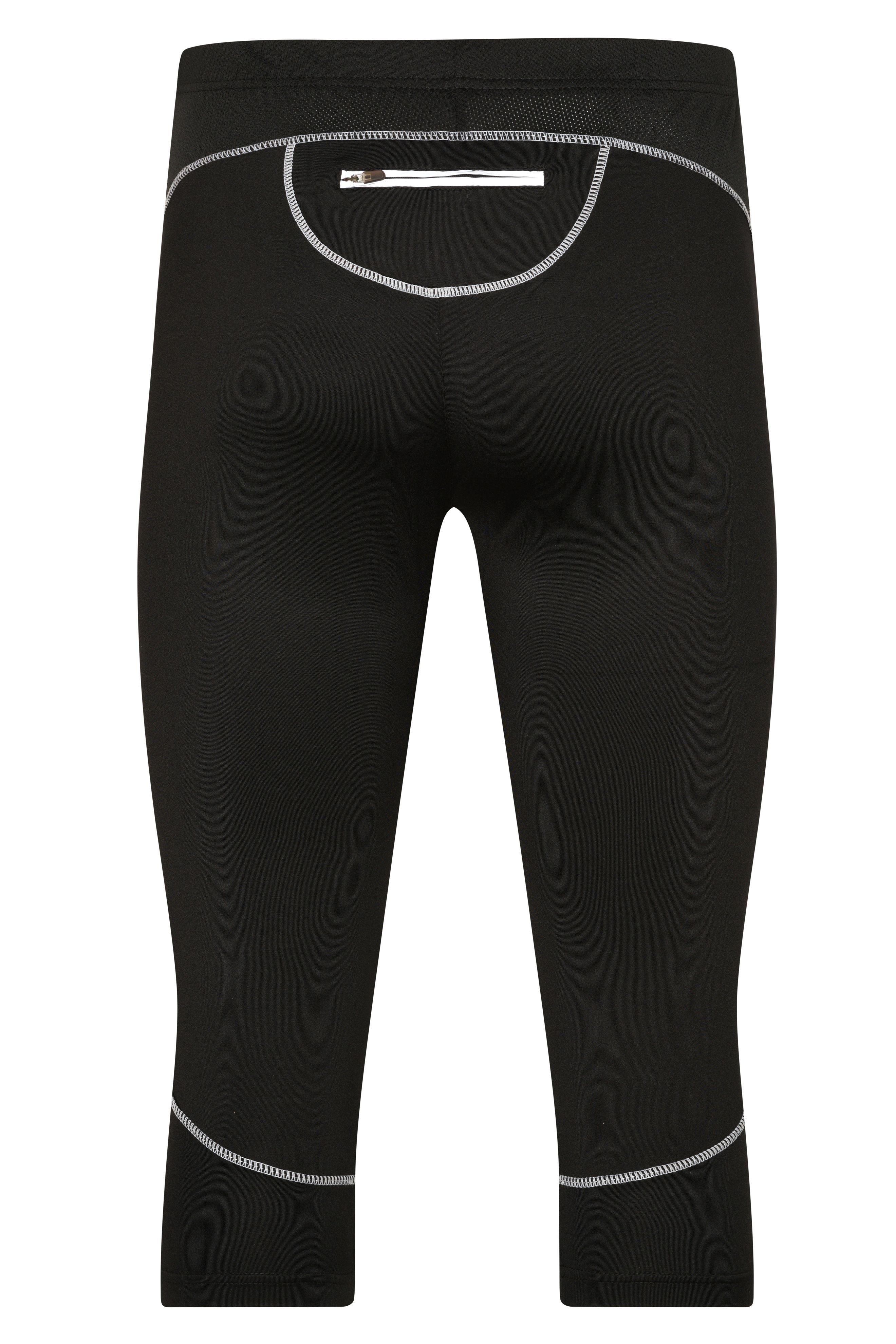 mens 3 4 running tights with pockets