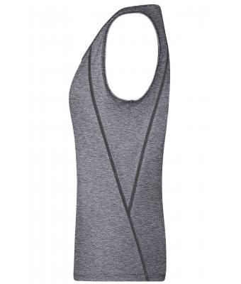 Dames Ladies' Sports Tanktop Zwart-melange/zwart 8462