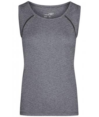 Dames Ladies' Sports Tanktop Zwart-melange/zwart 8462