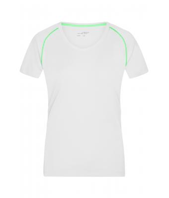 Femme T-shirt technique femme Blanc/vert-vif 8464