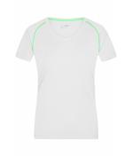 Femme T-shirt technique femme Blanc/vert-vif 8464