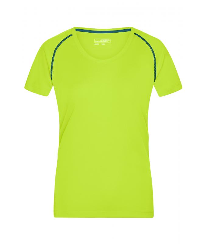 Femme T-shirt technique femme Jaune-vif/bleu-vif 8464