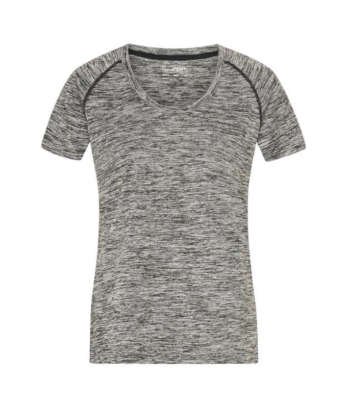 Femme T-shirt technique femme Noir-mélange/noir 8464