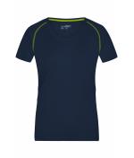 Femme T-shirt technique femme Marine/jaune-vif 8464