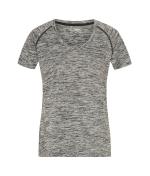 Femme T-shirt technique femme Noir-mélange/noir 8464