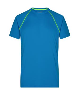 Heren Men's Sports T-Shirt Felblauw/felgeel 8465