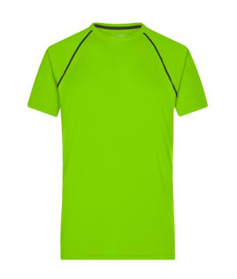 Heren Men's Sports T-Shirt Felgroen/zwart 8465