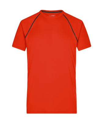 Heren Men's Sports T-Shirt Feloranje/zwart 8465