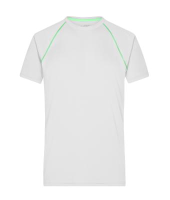 Heren Men's Sports T-Shirt Wit/felgroen 8465