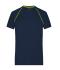 Heren Men's Sports T-Shirt Navy/felgeel 8465