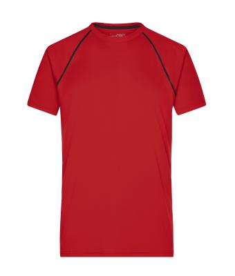 Heren Men's Sports T-Shirt Rood/zwart 8465