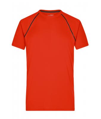 Homme T-shirt technique homme Orange-vif/noir 8465