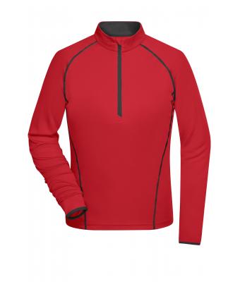 Ladies Ladies' Sports Shirt Long-Sleeved Red/black 8466
