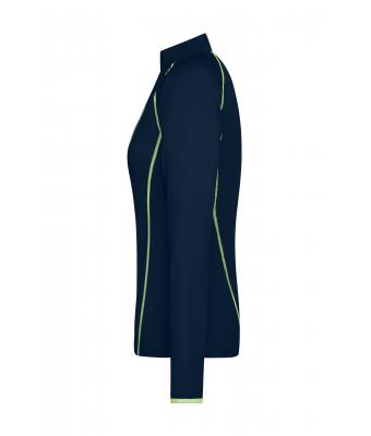 Dames Ladies' Sports Shirt Long-Sleeved Navy/felgeel 8466