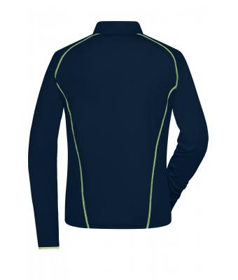 Dames Ladies' Sports Shirt Long-Sleeved Navy/felgeel 8466