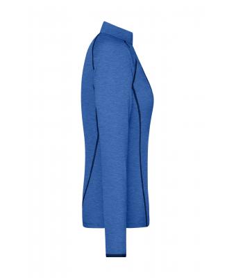 Dames Ladies' Sports Shirt Long-Sleeved Blauw-melange/navy 8466