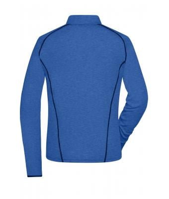 Dames Ladies' Sports Shirt Long-Sleeved Blauw-melange/navy 8466
