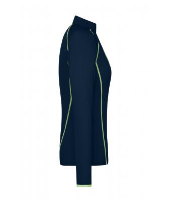 Ladies Ladies' Sports Shirt Long-Sleeved Navy/bright-yellow 8466
