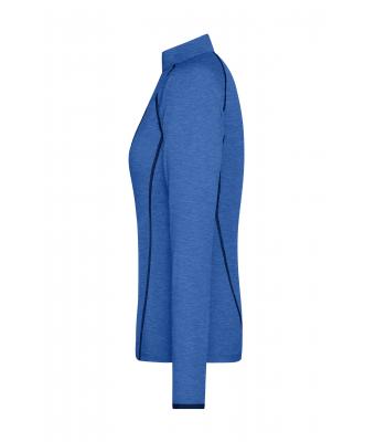 Ladies Ladies' Sports Shirt Long-Sleeved Blue-melange/navy 8466