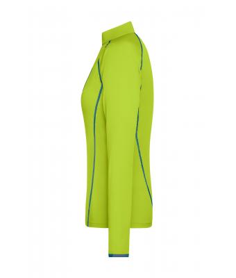 Dames Ladies' Sports Shirt Long-Sleeved Felgeel/felblauw 8466