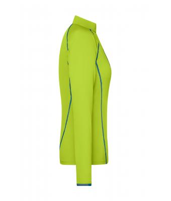 Dames Ladies' Sports Shirt Long-Sleeved Felgeel/felblauw 8466