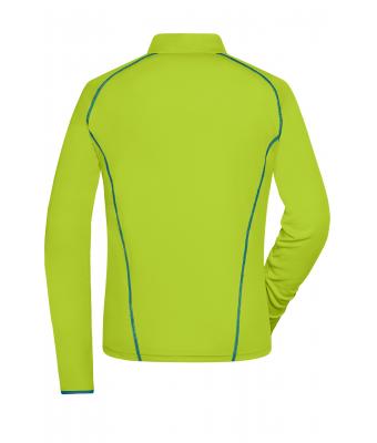 Dames Ladies' Sports Shirt Long-Sleeved Felgeel/felblauw 8466