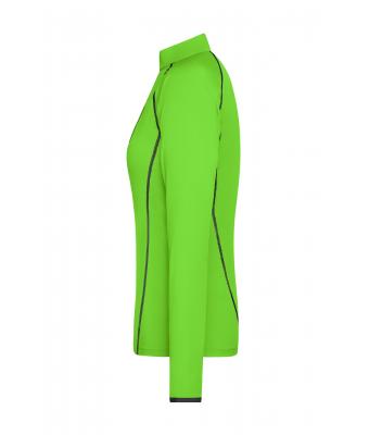 Ladies Ladies' Sports Shirt Long-Sleeved Bright-green/black 8466