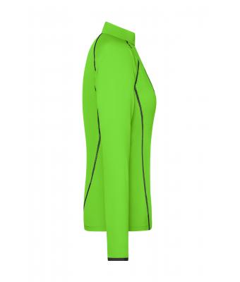 Ladies Ladies' Sports Shirt Long-Sleeved Bright-green/black 8466