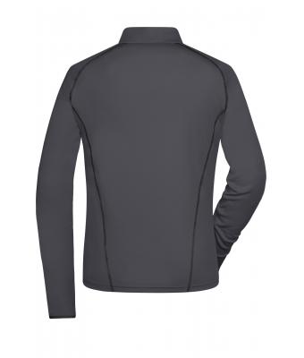 Dames Ladies' Sports Shirt Long-Sleeved Titan/zwart 8466