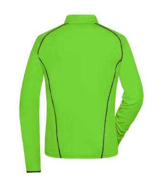 Dames Ladies' Sports Shirt Long-Sleeved Felgroen/zwart 8466