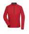 Dames Ladies' Sports Shirt Long-Sleeved Rood/zwart 8466