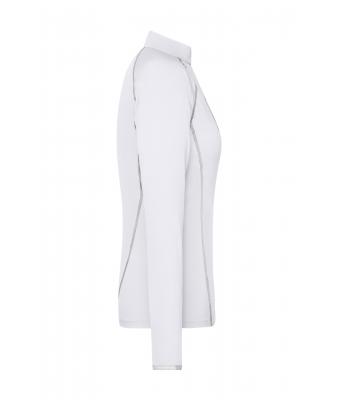 Ladies Ladies' Sports Shirt Long-Sleeved White/silver 8466