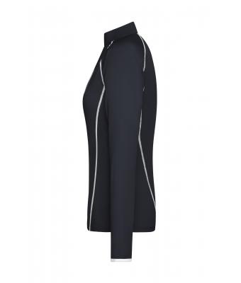 Dames Ladies' Sports Shirt Long-Sleeved Zwart/wit 8466