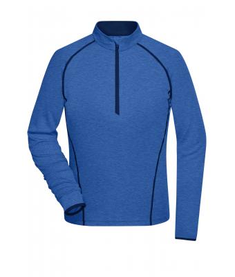 Ladies Ladies' Sports Shirt Longsleeve Blue-melange/navy 8466