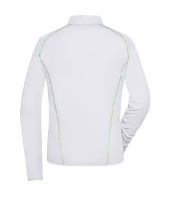 Femme T-shirt technique femme manches longues Blanc/vert-vif 8466