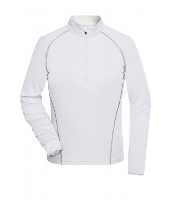 Femme T-shirt technique femme manches longues Blanc/argent 8466