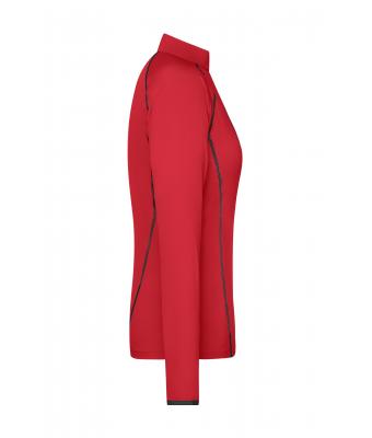 Femme T-shirt technique femme manches longues Rouge/noir 8466