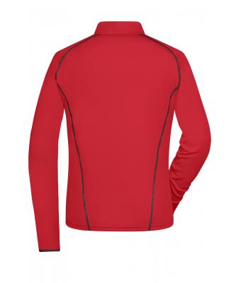 Femme T-shirt technique femme manches longues Rouge/noir 8466