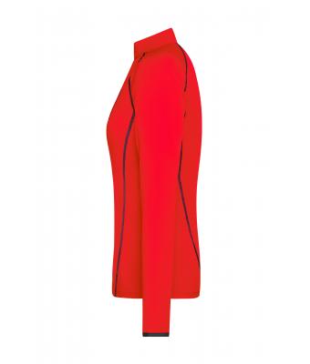 Femme T-shirt technique femme manches longues Orange-vif/noir 8466