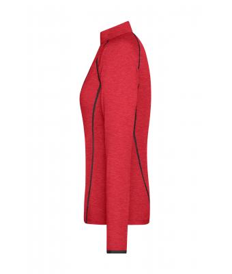 Femme T-shirt technique femme manches longues Rouge-mélange/titane 8466